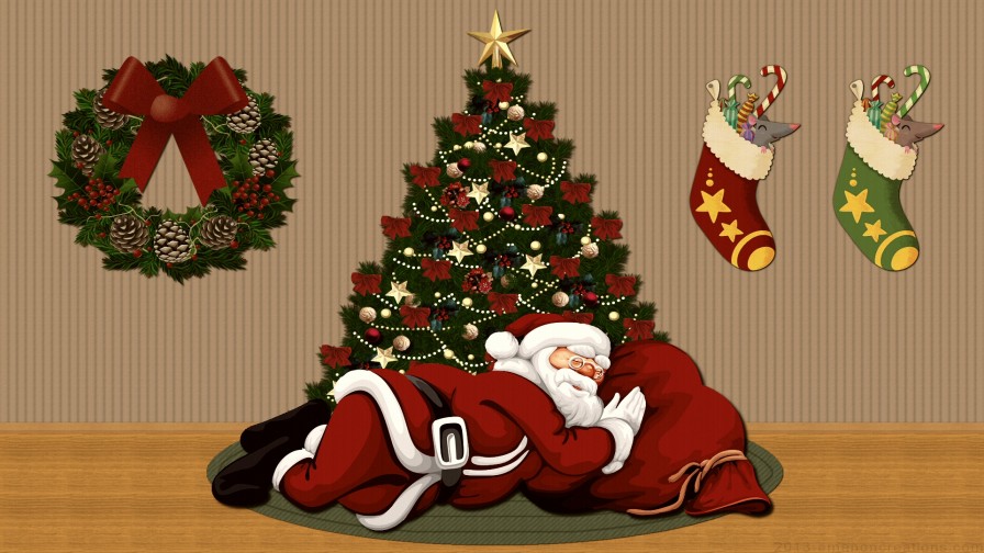 Christmas Sleepy Santa Wp 01