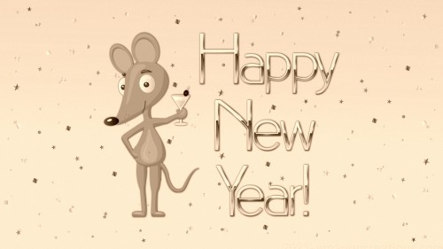 Happy New Year Mouse Wp 01t