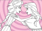 Elsa and Anna Frozen Coloring