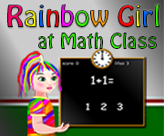 Rainbow Girl at Math Class
