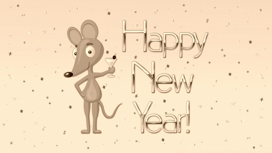 Happy New Year Mouse Wp 01t